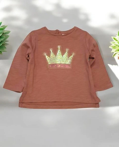 Prenses Pullu Kız Bebek Tişört - 2