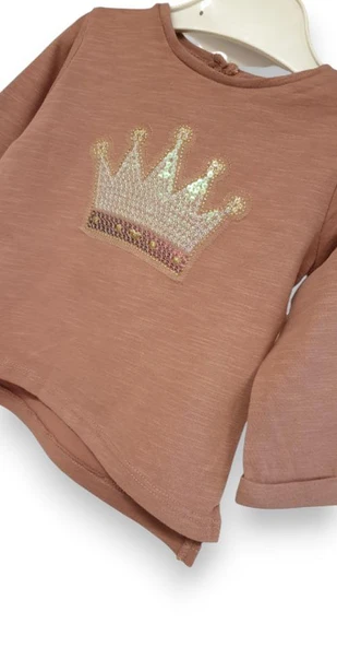 Prenses Pullu Kız Bebek Tişört - 6