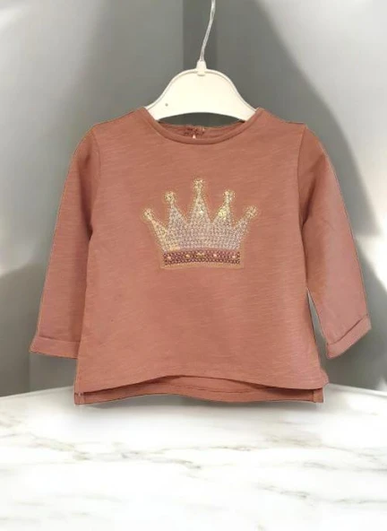 Prenses Pullu Kız Bebek Tişört - 4