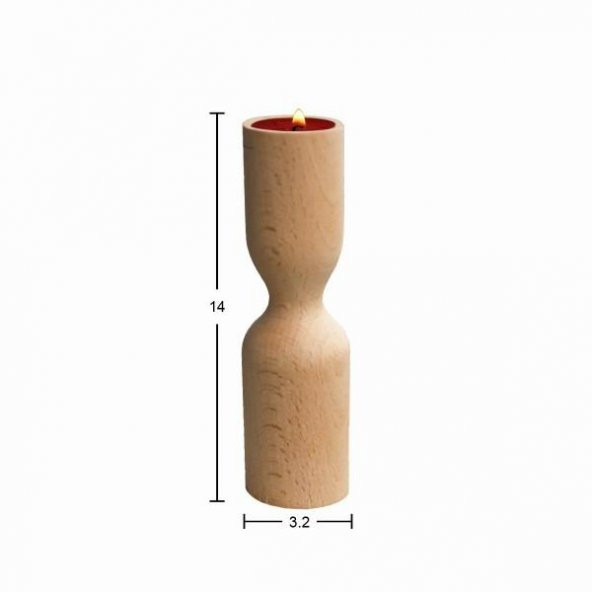 Ahşap Şamdan 14cm ŞA55