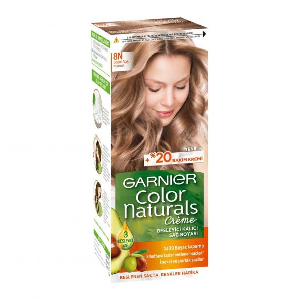 Garnıer Color Naturals Krem Saç Boyası   8n Doğal Açık Kumral