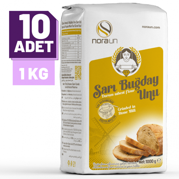 Sarı Buğday Unu ( Durum Buğdayı) 1 Kg 10 Adet