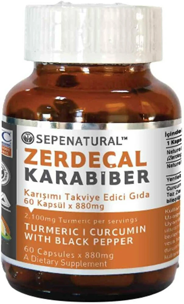 Sepe Natural Zerdeçal Karabiber 880 mg 60 Kapsül
