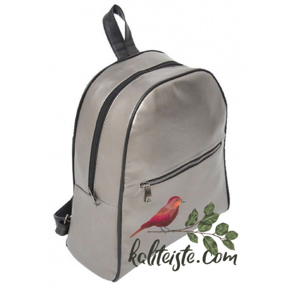 Kadın Sırt Çantası Suni Deri GRİ