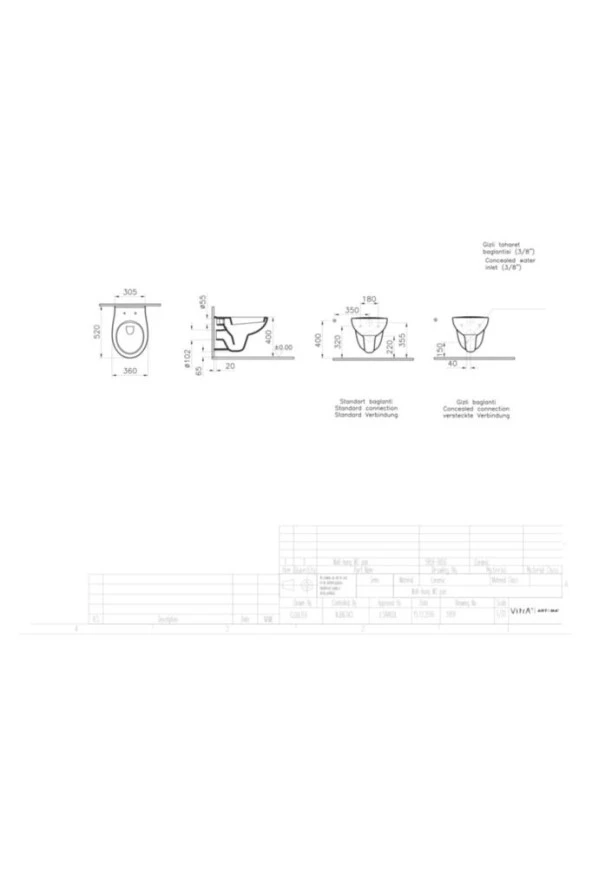 VitrA Arkitekt Asma Klozet Ve Soft Klozet Kapağı  5959L003-0850 - 2