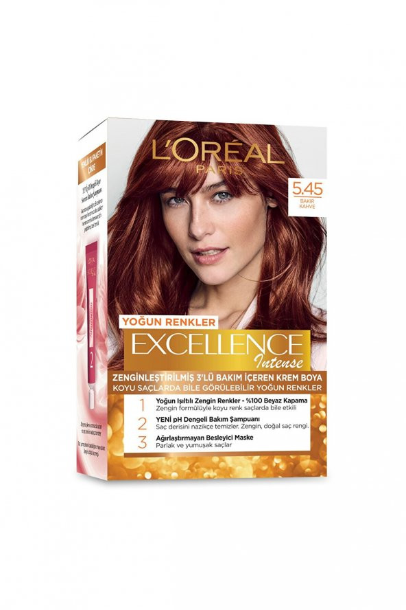 LOREAL EXCELLENCE İNTENSE KİT SAÇ  BOYASI-5-45 BAKIR KAHVE