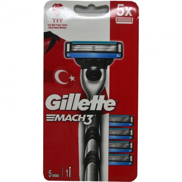 Gillette Mach 3 Tff Avantajlı Paket Tıraş Makinesi + 5 Yedek Başlık