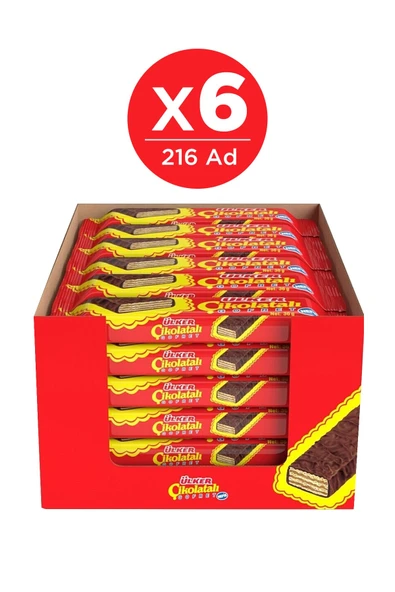 Ülker Çikolatalı Gofret 36 gr / 36 lı x 6 Kutu (216 Adet)