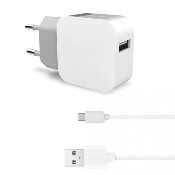 KEY SMART 2.4A WALL CHARGER 1M TYPE-C 2.0 - WHITE