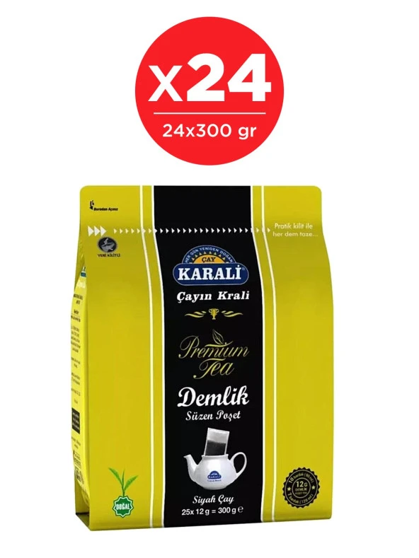 Karali Premium 25li 24 Adet Siyah Demlik Poşet Çay