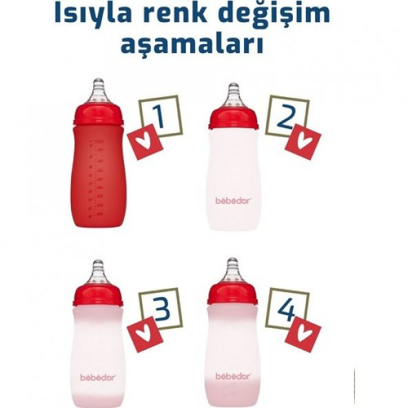 Bebedor Isıyla Renk Değiştiren Cam Biberon 260ML 52302 - 3