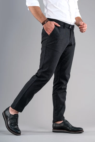 SLİMFİT KIŞLIK ARMÜRLÜ PAMUKLU GABARDİN PANTOLON - 11