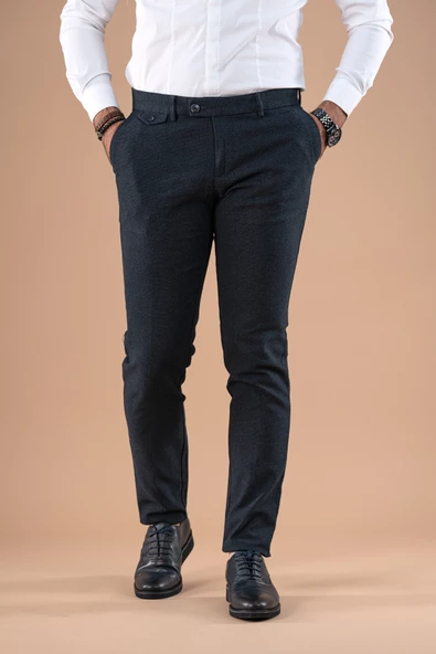 SLİMFİT KIŞLIK ARMÜRLÜ PAMUKLU GABARDİN PANTOLON - 2