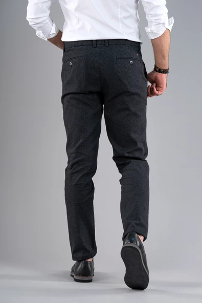 SLİMFİT KIŞLIK ARMÜRLÜ PAMUKLU GABARDİN PANTOLON - 12