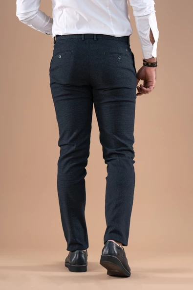 SLİMFİT KIŞLIK ARMÜRLÜ PAMUKLU GABARDİN PANTOLON - 5