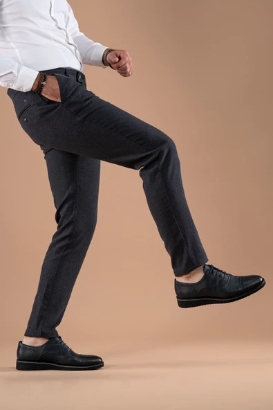 SLİMFİT KIŞLIK ARMÜRLÜ PAMUKLU GABARDİN PANTOLON - 7