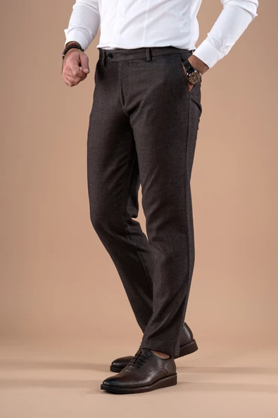 REGULAR FİT KIŞLIK ARMÜRLÜ GABARDİN PANTOLON - 2