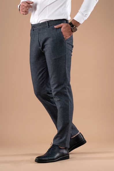 REGULAR FİT KIŞLIK ARMÜRLÜ GABARDİN PANTOLON - 7