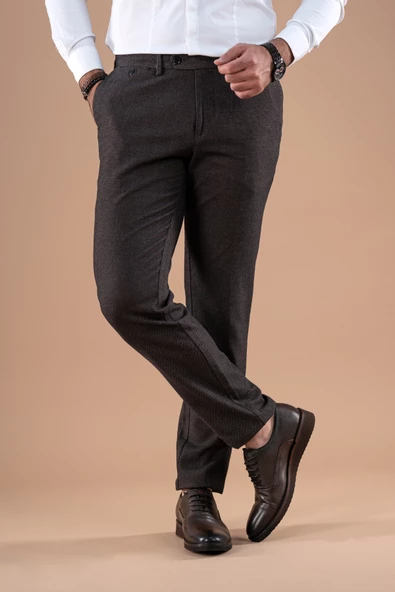REGULAR FİT KIŞLIK ARMÜRLÜ GABARDİN PANTOLON