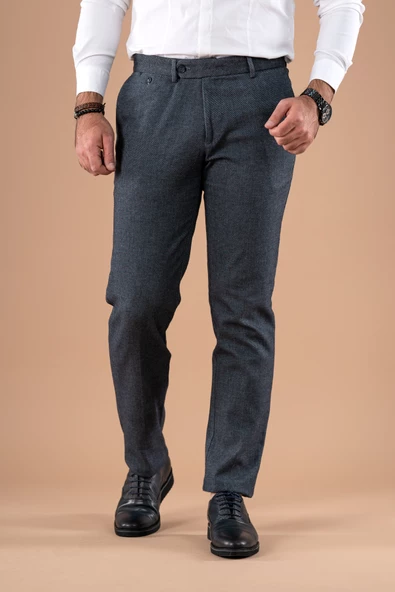 REGULAR FİT KIŞLIK ARMÜRLÜ GABARDİN PANTOLON - 6