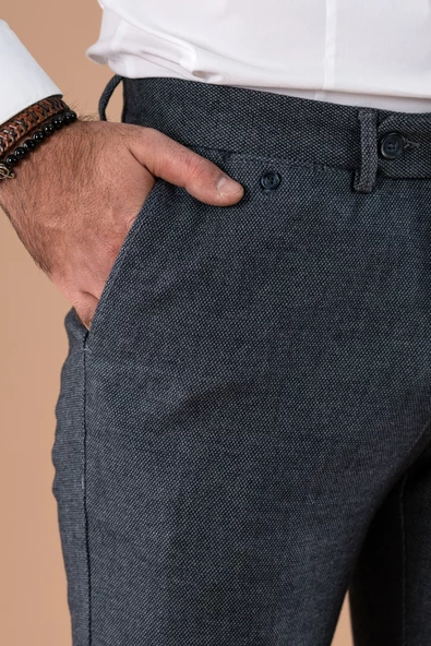 REGULAR FİT KIŞLIK ARMÜRLÜ GABARDİN PANTOLON - 9