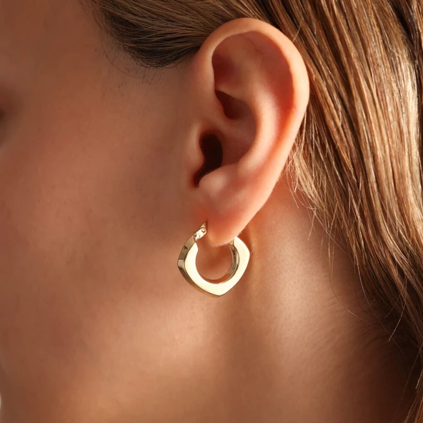 Altın Halka Küpe Bomb Wide - Resim 2