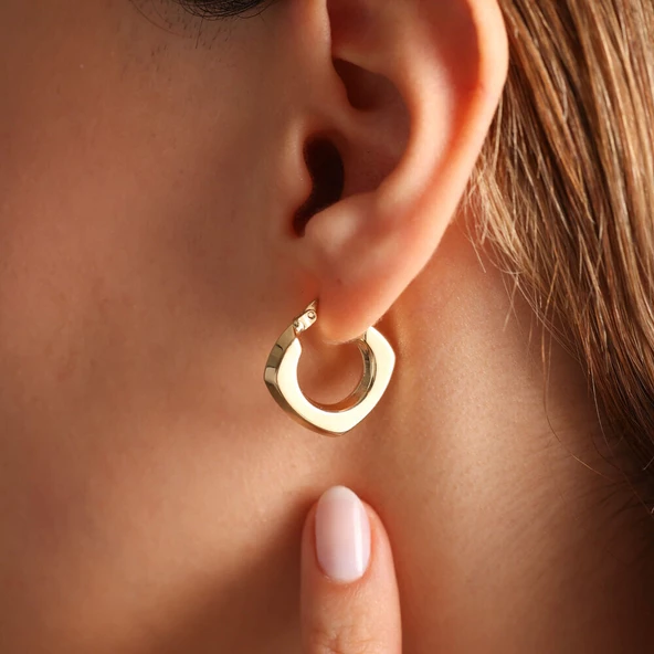 Altın Halka Küpe Bomb Wide - Resim 3