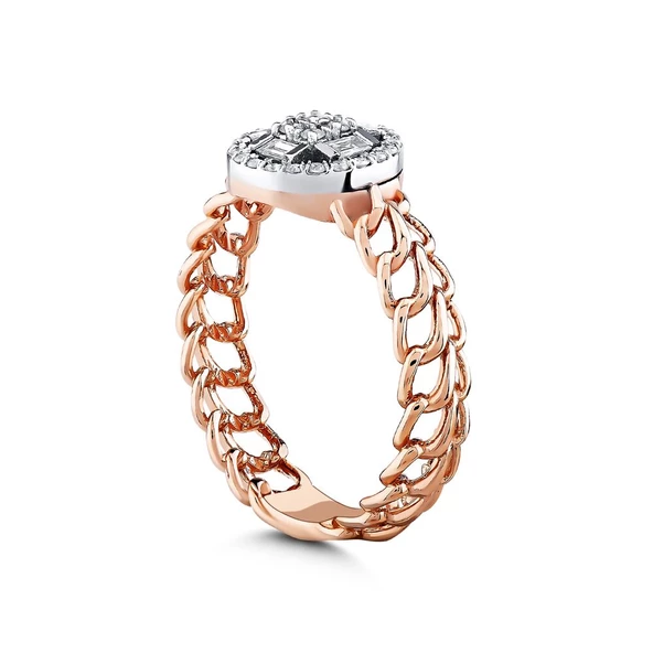 0.23 Karat Pırlanta Baget Yüzük - Resim 2