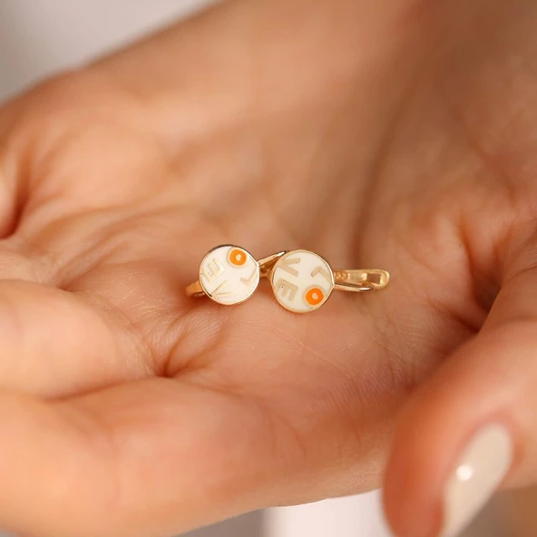 Altın Çocuk Küpesi Love Mineli - Resim 2