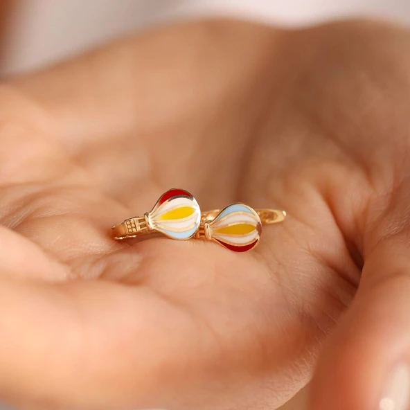 Altın Çocuk Küpesi Balloon Mineli - Resim 2