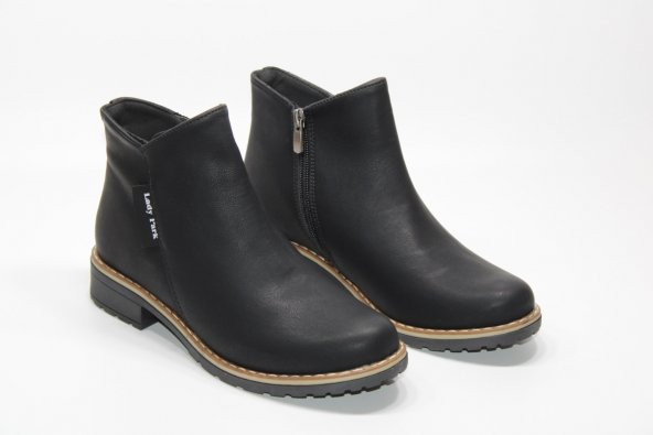 LADYPARK KAYMAZ KAUÇUK TABAN ALÇAK ÖKÇE FERMUARLI KADIN BOT - 6