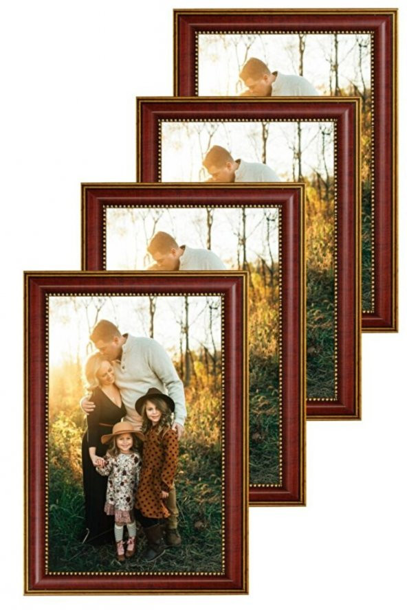 4 Adet 21x30 Cm-bordo-4 Fotoğraf Çerçevesi - 1