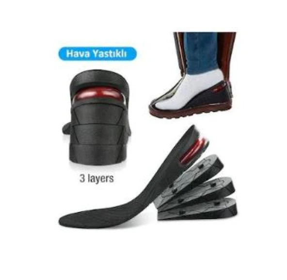 Nakres 1 Çift Ortopedik  Gizli Topuk 7cm Hava Yastıklı Uzatıcı Uzatan Tabanlık