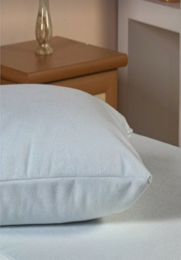 6 Adet Pamuklu Fermuarli Sıvı Geçirmez Yastık Alezi Yastık Koruyucu Yastık Kılıfı Yastık İçi 50 x 70 Cm - 2