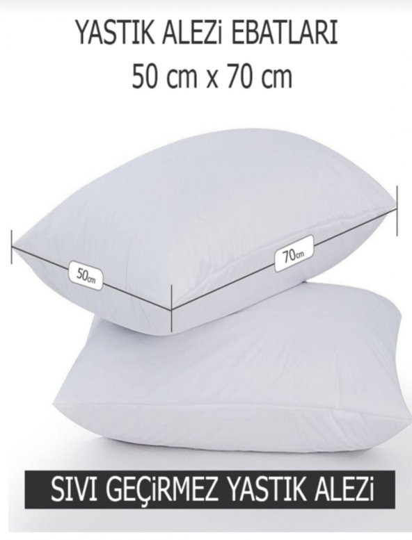 6 Adet Pamuklu Fermuarli Sıvı Geçirmez Yastık Alezi Yastık Koruyucu Yastık Kılıfı Yastık İçi 50 x 70 Cm - 6