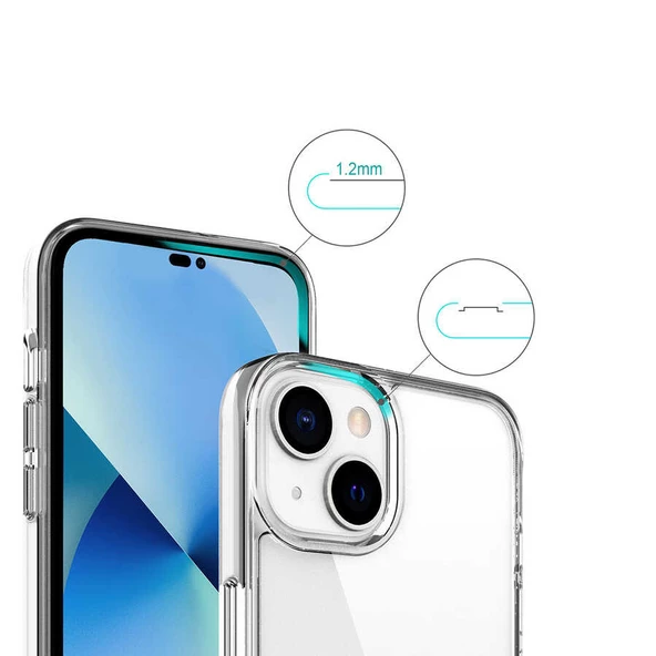 Apple iPhone 14 Plus Kılıf Zore Gard Şeffaf ve Pürüzsüz Kılıf - Resim 11