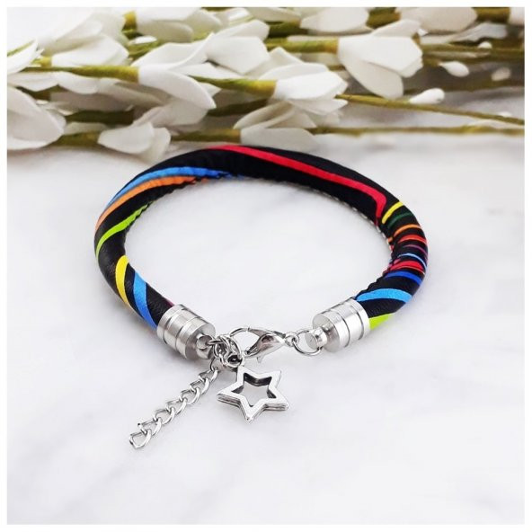 Gümüş Renk Yıldız Kadın Retro Bileklik