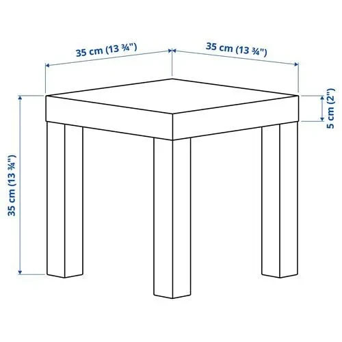 IKEA Lack Mini Yan Sehpa Masa Parlak Cila Beyaz 35x35 cm - 3