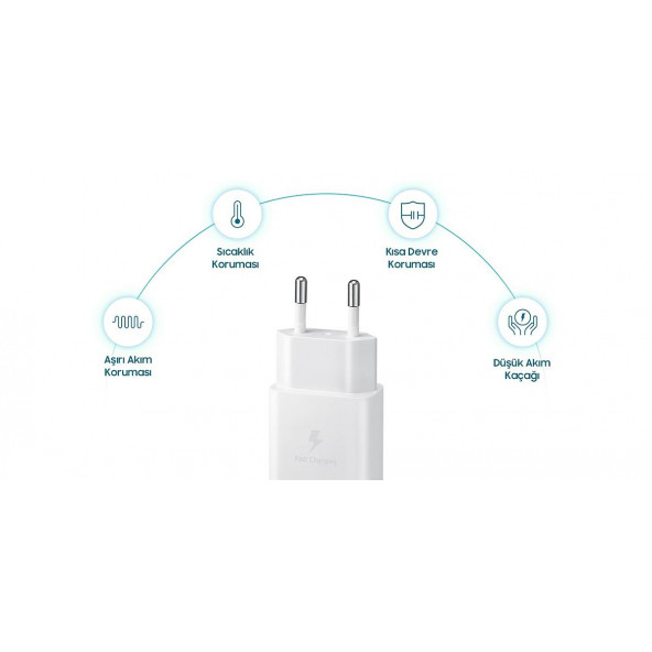 Samsung 15w Pd Orjinal Sarj Aleti Type C- Type C Kablolu Beyaz - 5