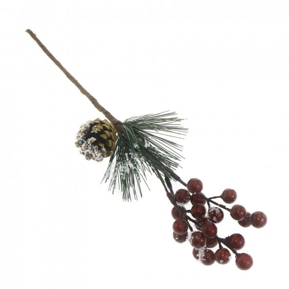 30x14cm Kozalaklı Kokina Yılbaşı Yapay Çiçek Dalı - Resim 2