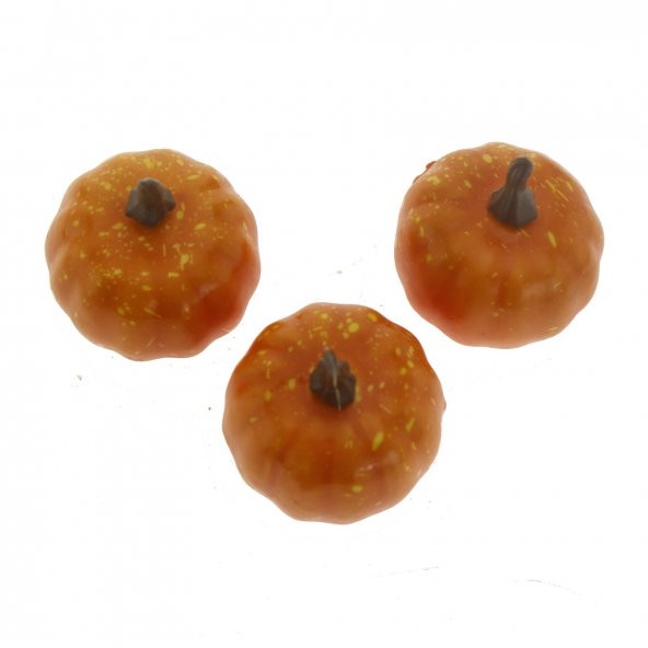3 Adet 3x5cm Dekoratif Kabak Bal Kabağı Yapay - 2