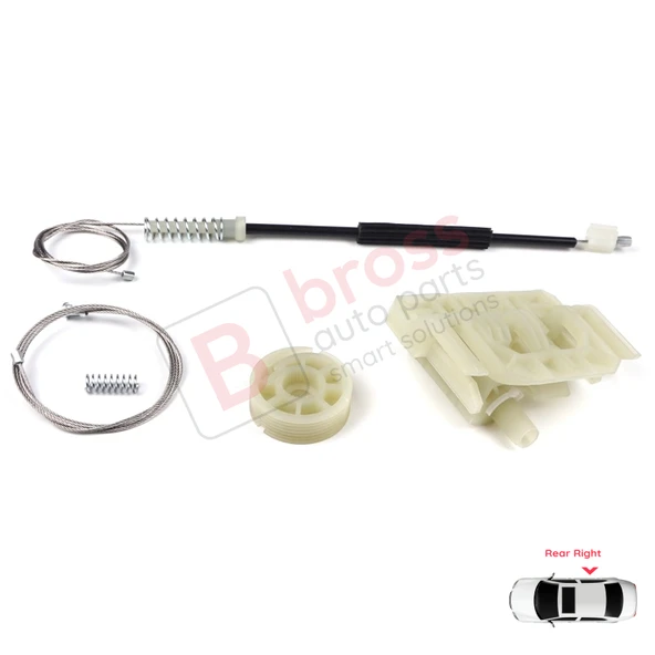 BMW 5 Series F10 F18 F11 4/5 Kapı 2009-2017 51357182614 İçin Arka Sağ Cam Kriko Tamir Seti - Resim 5