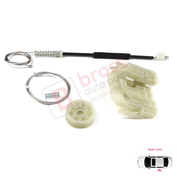 BMW 5 Series F10 F18 F11 4/5 Kapı 2009-2017 51357182613 İçin Arka Sol Cam Kriko Tamir Seti - Resim 2