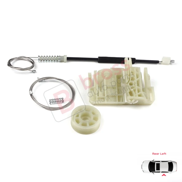 BMW 5 Series F10 F18 F11 4/5 Kapı 2009-2017 51357182613 İçin Arka Sol Cam Kriko Tamir Seti ürün görseli 1