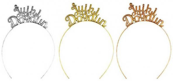 TAÇ HAPPY BIRTHDAY METAL ROSE GOLD 1 ADET - Resim 2