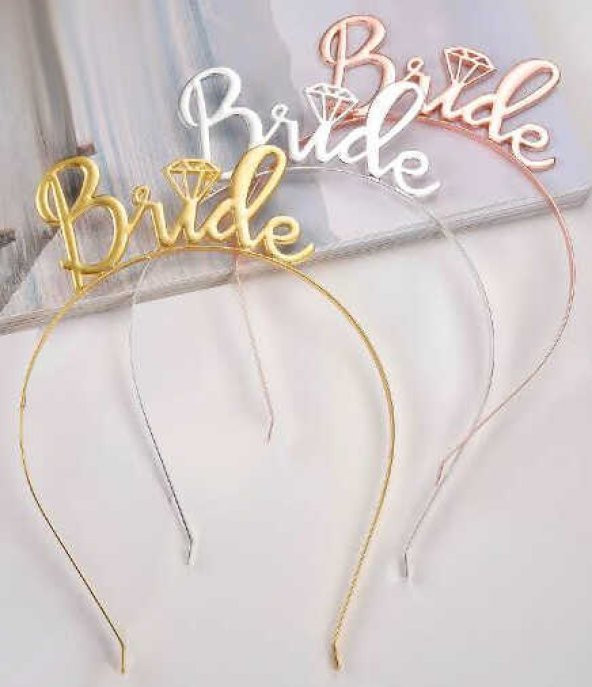 TAÇ BRIDE PIRLANTALI METAL ALTIN 1 ADET - Resim 2