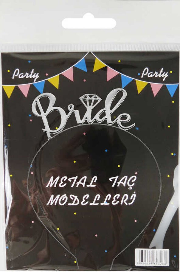 TAÇ BRIDE PIRLANTALI METAL GÜMÜŞ 1 ADET - 5