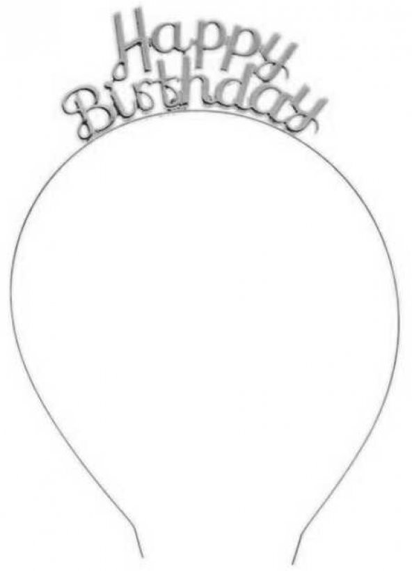 TAÇ HAPPY BIRTHDAY METAL GÜMÜŞ 1 ADET - Resim 3