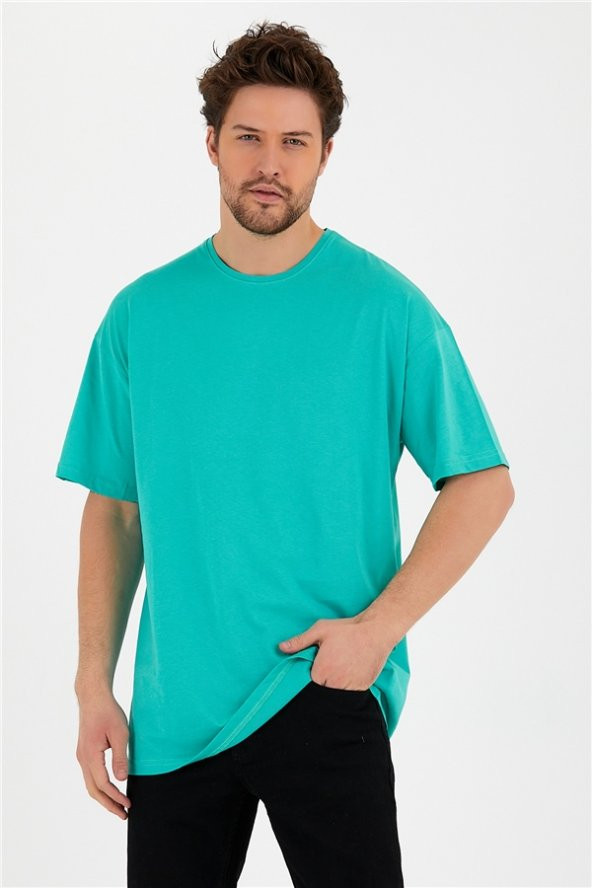 Oversize Erkek Tişört Düz Renk 3712 Rodrigo
