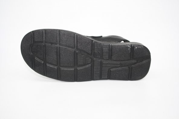 Erkek Siyah Cırtlı Deri Sandal 208 - 4
